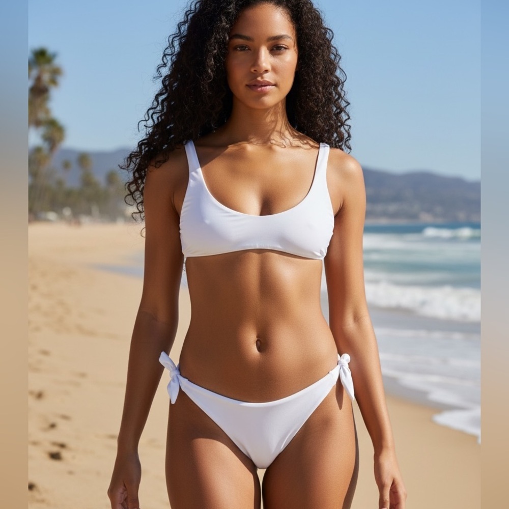 WeWoreWhat ladies white Amber Bow Bikini Bottom NWT MSRP$95